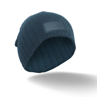 Cable Knit Beanie with Patch