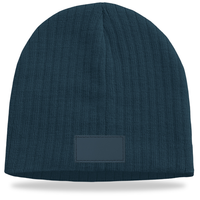 Cable Knit Beanie with Patch