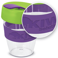 Clear Carry Cup | Custom Branded | Promotional Reusable Cup | BRAND KNEW PROMOTIONAL PRODUCTS