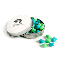 Confectionery Filled Round Tin | Custom Branded | Promotional confectionery | BRAND KNEW PROMOTIONAL PRODUCTS