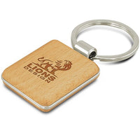 Echo Beech Wood Square Key Ring | Custom Branded | Promotional Keyring | BRAND KNEW PROMOTIONAL PRODUCTS