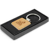 Echo Beech Wood Square Key Ring | Custom Branded | Promotional Keyring | BRAND KNEW PROMOTIONAL PRODUCTS