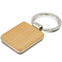 Echo Beech Wood Square Key Ring | Custom Branded | Promotional Keyring | BRAND KNEW PROMOTIONAL PRODUCTS