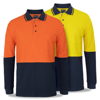 Hi - Vis Cotton Tradies Polo - Long Sleeve | Custom Branded | Promotional Safety | BRAND KNEW PROMOTIONAL PRODUCTS