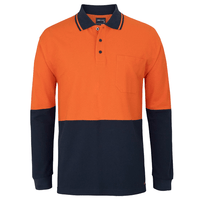 Hi - Vis Cotton Tradies Polo - Long Sleeve | Custom Branded | Promotional Safety | BRAND KNEW PROMOTIONAL PRODUCTS