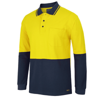 Hi - Vis Cotton Tradies Polo - Long Sleeve | Custom Branded | Promotional Safety | BRAND KNEW PROMOTIONAL PRODUCTS