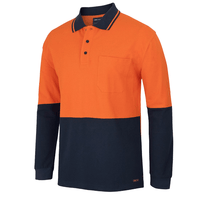 Hi - Vis Cotton Tradies Polo - Long Sleeve | Custom Branded | Promotional Safety | BRAND KNEW PROMOTIONAL PRODUCTS