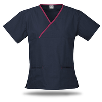 Ladies Contrast Crossover Scrubs Top