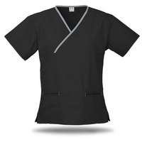Ladies Contrast Crossover Scrubs Top