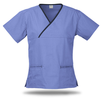 Ladies Contrast Crossover Scrubs Top
