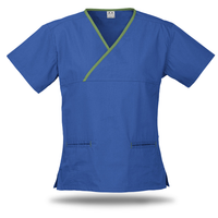 Ladies Contrast Crossover Scrubs Top