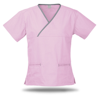 Ladies Contrast Crossover Scrubs Top