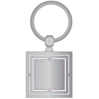 Metal Square Spinner Key Ring