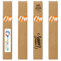 Drinking Paper Straws in Cardboard Box