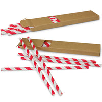 Drinking Paper Straws in Cardboard Box