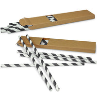 Drinking Paper Straws in Cardboard Box