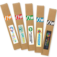 Drinking Paper Straws in Cardboard Box