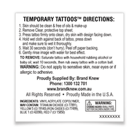 Small Temp Tattoos | Custom Branded | Promotional Tattoo | BRAND KNEW PROMOTIONAL PRODUCTS
