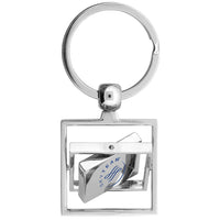 Metal Square Spinner Key Ring