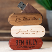 Wooden Swivel USB Flash Drive