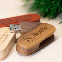 Wooden Swivel USB Flash Drive