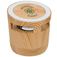 Woodgrain Wireless Charging Pad & Speaker | Custom Branded | Promotional technology | BRAND KNEW PROMOTIONAL PRODUCTS