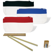 Canvas Pencil Case With Bamboo Stationery Set