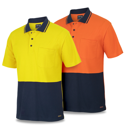 Hi-Vis Cotton Tradies Polo - Short Sleeve