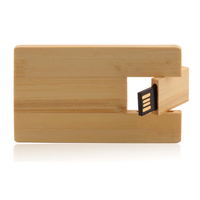 Wooden Credit Card Style USB Flash Drive
