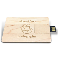 Wooden Credit Card Style USB Flash Drive
